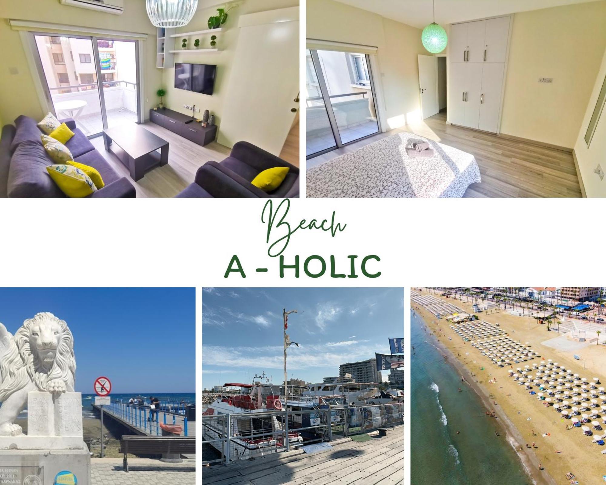 Beach-A-Holic Apartment, 2 Min Distance From Larnaca Marina Eksteriør bilde